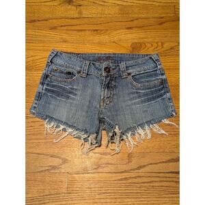 Guess Jeans Size 29 (32 Waist) Denim Cut Off, Whiskering & Distressed Shorts VTG